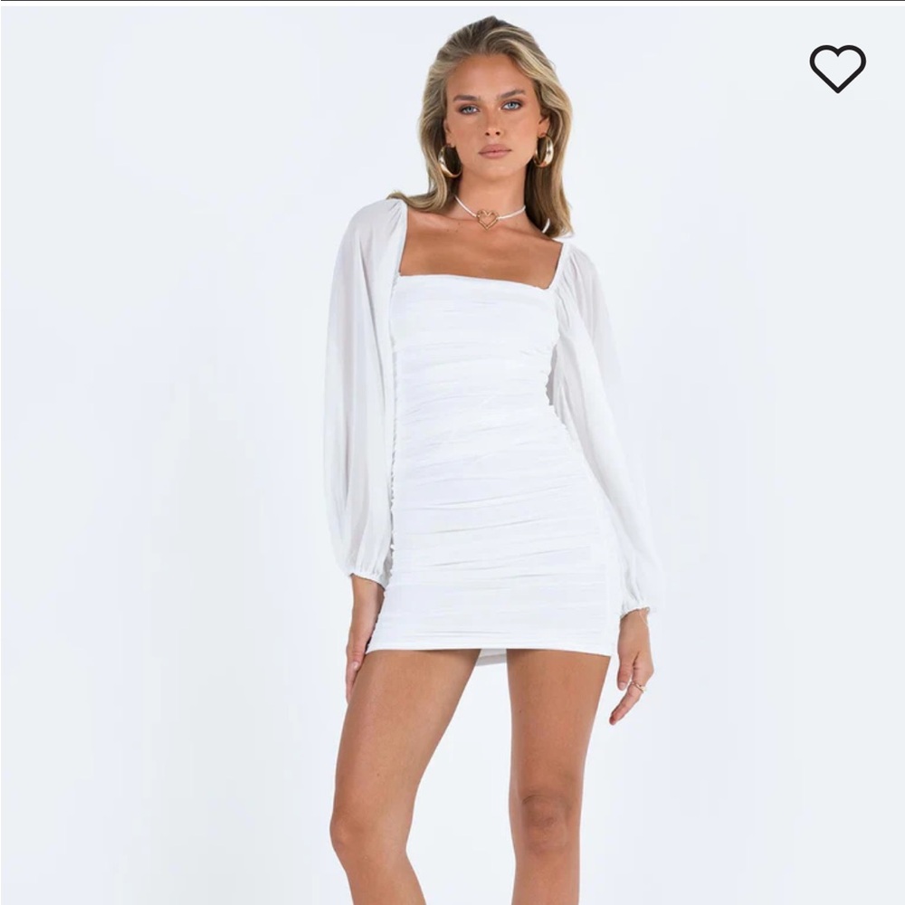 Princess Polly White Ruched Dress